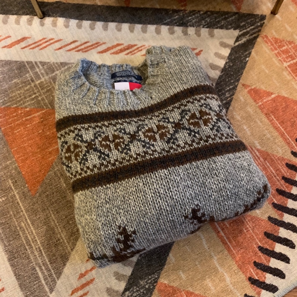 Vintage Tommy Hilfiger 90's Fair Isle Deer Crewneck Sweater